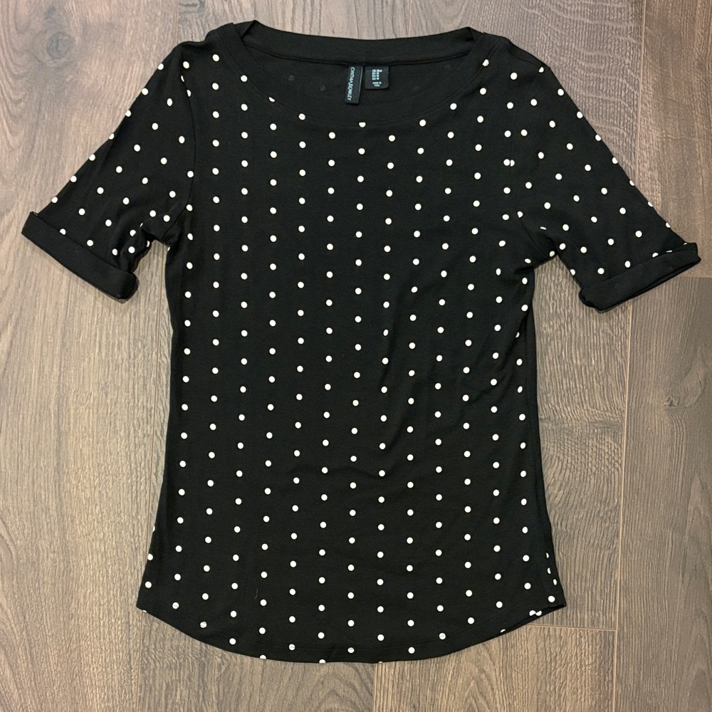 Cynthia Rowley Black and White Polka Dot Top NWT - M - Picture 7 of 7